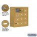 Salsbury Cell Phone Storage Locker - with Front Access Panel - 4 Door High Unit (8 Inch Deep Compartments) - 12 A Doors (11 usable) - Gold - Surface Mounted - Master Keyed Locks